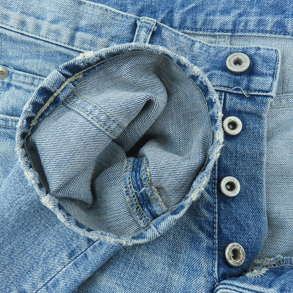 実際に弊社で買取させて頂いたISAMU KATAYAMA BACKLASH/バックラッシュ ストレッチデニム クラッシュストレート 1483-01C Lの画像 2枚目