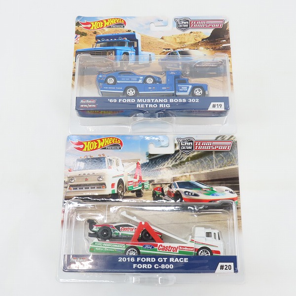 実際に弊社で買取させて頂いた【未開封】Hot Wheels/ホットウィール 69 FORD MUSTANG BOSS 302 RETRO RIG/2016 FORD GT RACE FORD C-800 2点セット