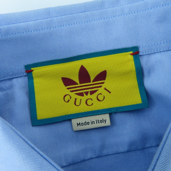 実際に弊社で買取させて頂いたGUCCI×adidas/グッチ×アディダス スリーブライン ロゴ刺繍 長袖シャツ 726087 ZALPP 41/16の画像 2枚目