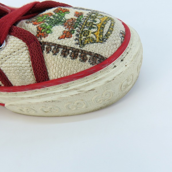 実際に弊社で買取させて頂いたGUCCI/グッチ 100周年記念 Tennis 1977 総柄ローカットスニーカー/7の画像 7枚目