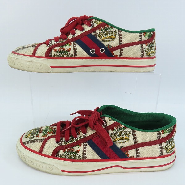 実際に弊社で買取させて頂いたGUCCI/グッチ 100周年記念 Tennis 1977 総柄ローカットスニーカー/7の画像 3枚目