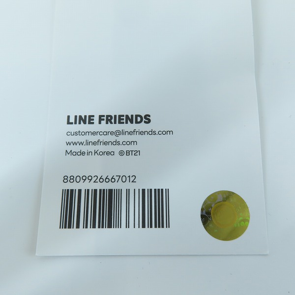 実際に弊社で買取させて頂いた(2)【未使用】FRAGMENT DESIGN フラグメントデザイン ×BT21 BT21FRGMT CAP COOKY ブラック×イエローの画像 7枚目