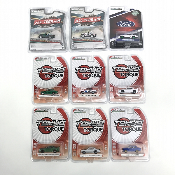 実際に弊社で買取させて頂いた【おまとめ/未開封】Green Light/グリーンライト TOKYO TORQUE/ALL-TRRRAIN 1976 JEEP CJ-5/BRE DATSUN 510/SKYLINE GT-R 他