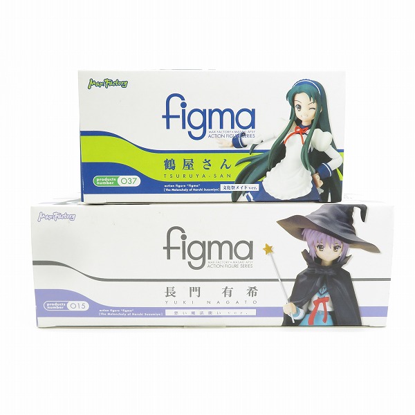実際に弊社で買取させて頂いたマックスファクトリー 涼宮ハルヒの憂鬱 figm 015 長門有希 悪い魔法使いver./ figma 037 鶴屋さん 文化祭メイドver. 2点セットの画像 8枚目