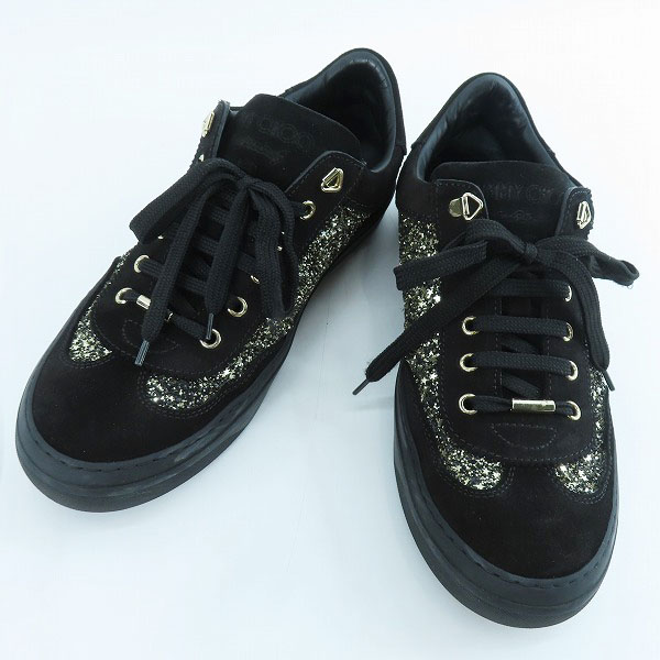 実際に弊社で買取させて頂いたJIMMY CHOO/ジミー チュウ グリッター ラメ ローカットスニーカー/42