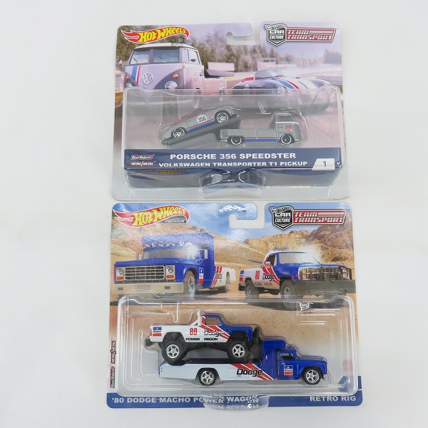 実際に弊社で買取させて頂いた【未開封】Hot Wheels/ホットウィール TEAM TRANSPORT PORSCHE 356 SPEEDSTER/80 DODGE MACHO POWER WAGON 2点セット