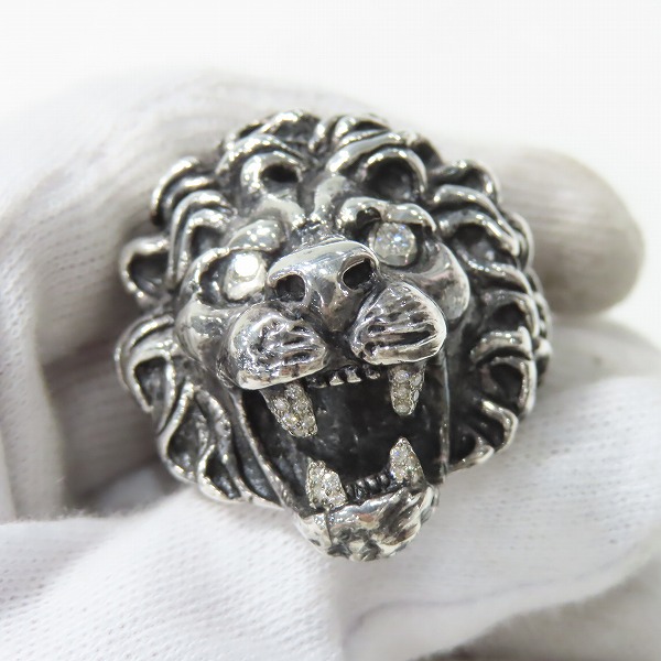 実際に弊社で買取させて頂いたLEATHERS AND TREASURES/レザーズアンドトレジャーズ クラシックライオンリング ｗ/ダイヤモンド 19号の画像 7枚目