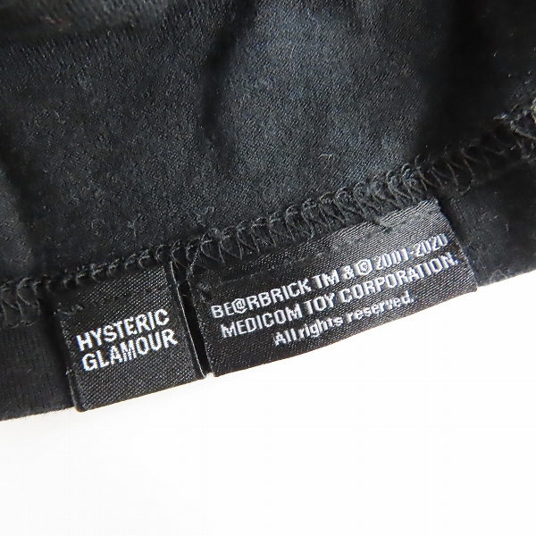 実際に弊社で買取させて頂いたHYSTERIC GLAMOUR×BE@RBRICK/ヒステリックグラマー×ベアブリック BE@R & GIRL'S FACE 2020 Tシャツ 02202CT21/Sの画像 5枚目