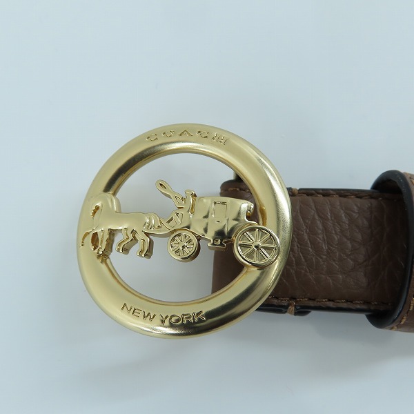 実際に弊社で買取させて頂いたCOACH/コーチ ロゴバックル レザーベルト 78181/Sの画像 3枚目