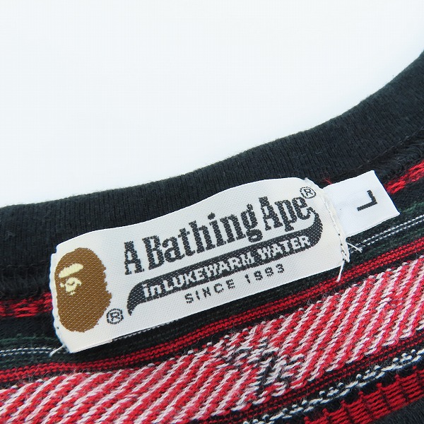 実際に弊社で買取させて頂いたA BATHING APE/アベイシングエイプ 総柄 半袖Tシャツ Lの画像 2枚目