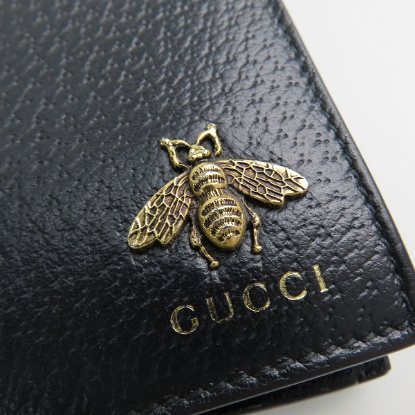 実際に弊社で買取させて頂いたGUCCI/グッチ アニマリエ ビー/蜂 レザー 二つ折り 財布 ウォレットの画像 3枚目