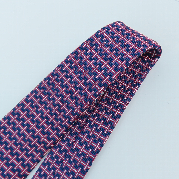 実際に弊社で買取させて頂いたHERMES/エルメス 総柄 シルク ネクタイ の画像 5枚目