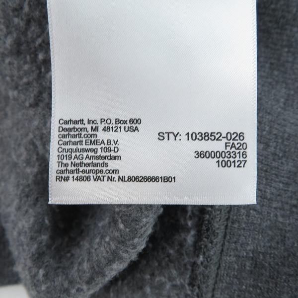 実際に弊社で買取させて頂いたCarhartt/カーハート CREWNECK POCKET SWEATSHIRT/クルーネックス ポケット スウェットシャツ/トレーナー 103852-026/Sの画像 5枚目