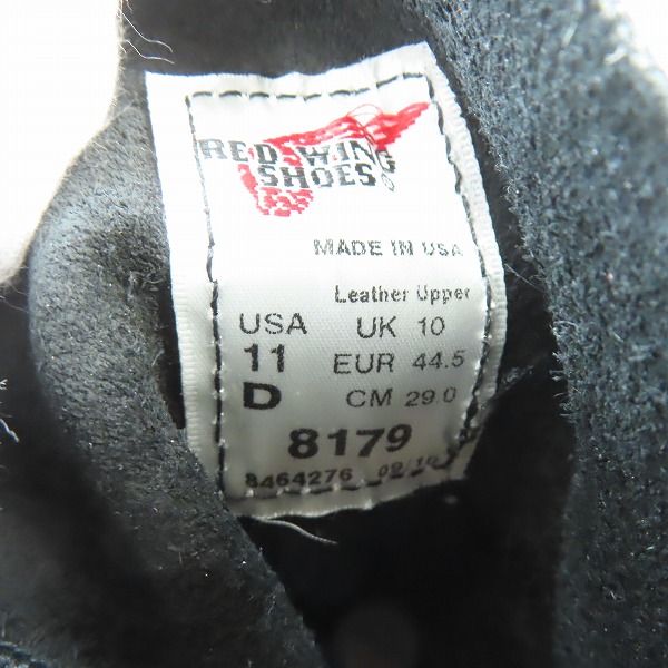 実際に弊社で買取させて頂いたRED WING/レッドウィング 刺繍羽タグ アイリッシュセッターブーツ 8179/11Dの画像 5枚目
