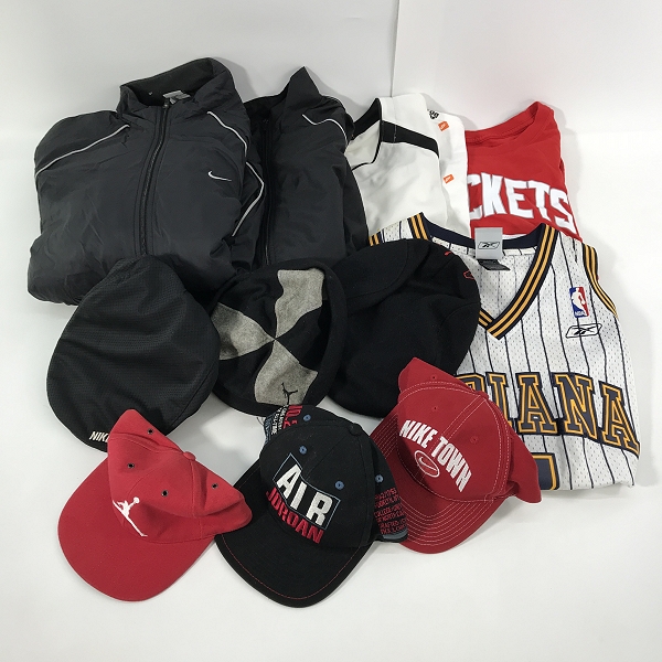 実際に弊社で買取させて頂いた【おまとめ】NIKE/ナイキ JORDAN /ジョーダン Reebok/リーボック NBA バスケ プリント ユニフォーム キャップ 他