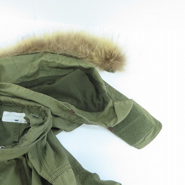 実際に弊社で買取させて頂いたHARE/ハレ フード付き モッズコート HA030028DR/Sの画像 5枚目