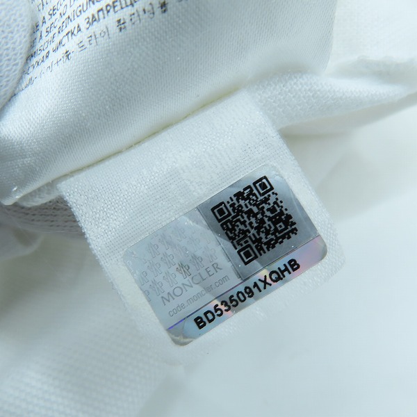 実際に弊社で買取させて頂いたMONCLER/モンクレール ジップアップポロシャツ ホワイト Lの画像 6枚目