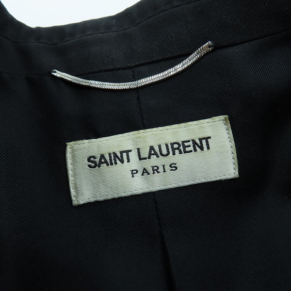 実際に弊社で買取させて頂いたSAINT LAURENT PARIS/サンローランパリ15SS パイソンレザー切替ピークドラペルジャケット 379949 Y613H/44の画像 2枚目