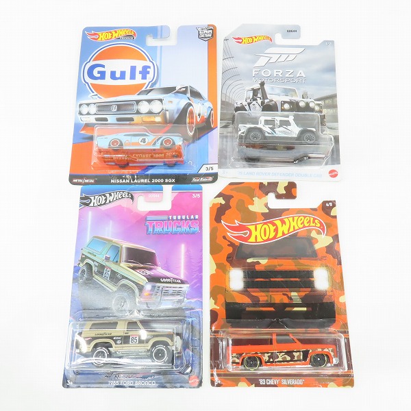 実際に弊社で買取させて頂いた【未開封】Hot Wheels/ホットウィール Gulf/NISSAN LAUREL 2000 SGX/83 CHEVY SILVERADO/1985 FORD BRONCO 他 4点セット
