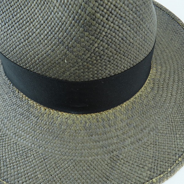 実際に弊社で買取させて頂いたBorsalino/ボルサリーノ 中折れ パナマハット ストローハット リボン/59の画像 8枚目