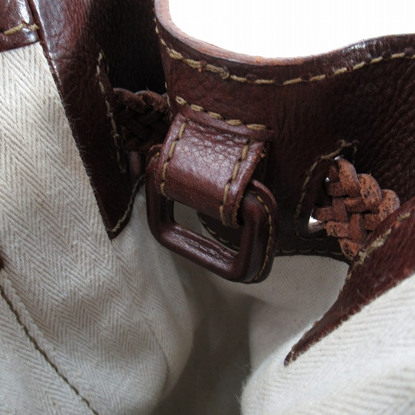 実際に弊社で買取させて頂いたgenten/ゲンテン 編み込みベルト付き トートバッグ/ハンドバッグ/保存袋付きの画像 7枚目