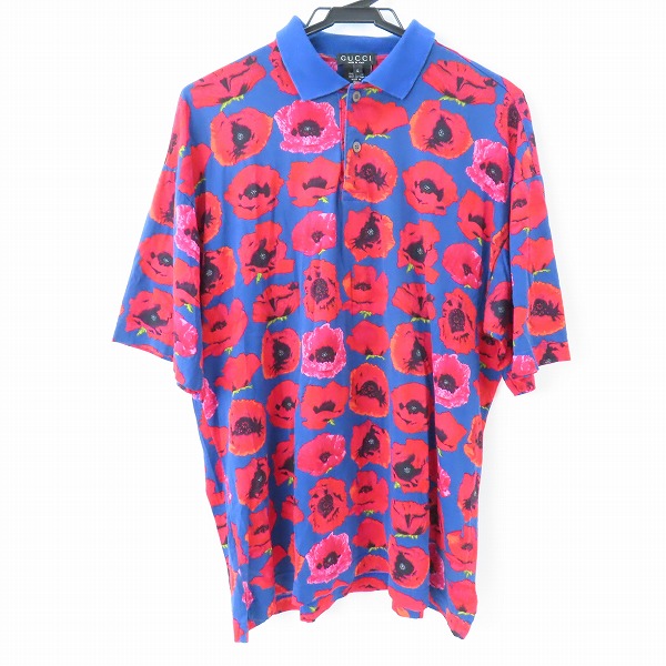 実際に弊社で買取させて頂いたGUCCI/グッチ 花柄ポロシャツ イタリア製/L