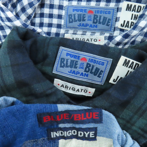 実際に弊社で買取させて頂いたBLUE BLUE/ブルーブルー 半袖シャツ 3点セットの画像 2枚目