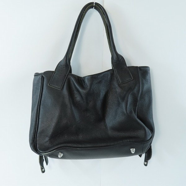 実際に弊社で買取させて頂いたRoen/ロエン レザー トートバッグ/ハンドバッグ ブラックの画像 1枚目