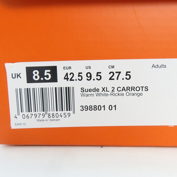 実際に弊社で買取させて頂いたPUMA/プーマ SUEDE XL 2 CARROTS ウォームホワイト 398801-01/27.5の画像 9枚目