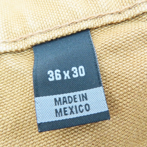実際に弊社で買取させて頂いたCarhartt/カーハート WASHED-DUCK DOUBLE-FRONT WORK DUNGAREE ダック ダブルニー ペインター パンツ B136-BRN/36×30の画像 2枚目