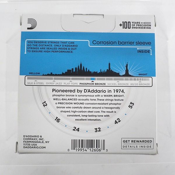 実際に弊社で買取させて頂いた【未開封】D'Addario/ダダリオ EJ16-3D 3-Pack Phosphor Bronze Wound Light アコースティックギター弦 3セットパックの画像 1枚目