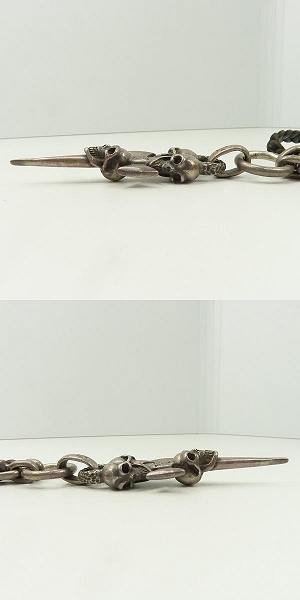 実際に弊社で買取させて頂いた【ギャラ付き/カスタム】Gabor/Gaboratory/ガボール トリプルスカル ダガー ペンダント ｗ/レザーブレード ネックレスの画像 3枚目