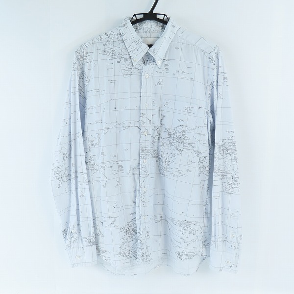 実際に弊社で買取させて頂いたuniform experiment/ユニフォームエクスペリメント WORLD MAP shirt 世界地図 ボタンダウンシャツ UE-200002/3