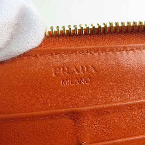 実際に弊社で買取させて頂いたPRADA/プラダ 切替 長財布 レザーロングウォレットの画像 5枚目