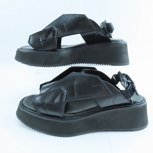 実際に弊社で買取させて頂いたJULIUS/ユリウス エッジ レザー サンダル ブラック 827FWM2/3の画像 3枚目