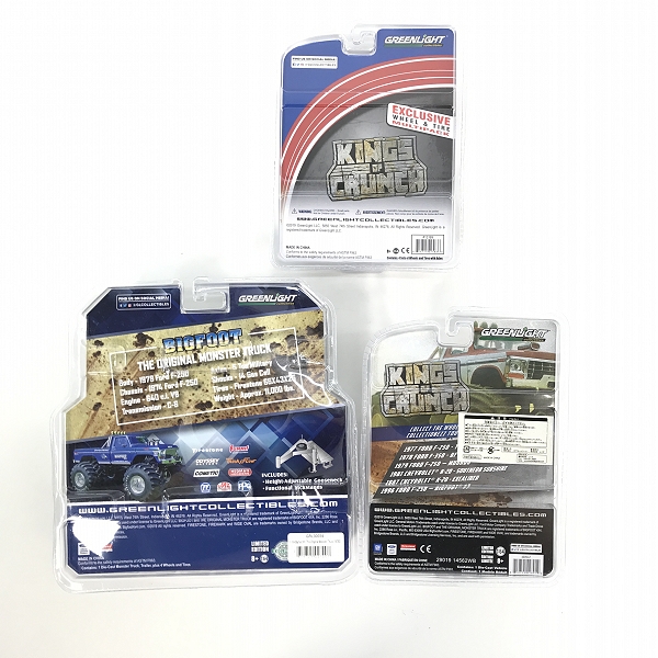 実際に弊社で買取させて頂いた【未開封】Green Light/グリーンライト BIGFOOT MONSTER TRUCK 1974 FORD F-250/1996 FORD F-250 BIGFOOT #7 他 3点セットの画像 1枚目