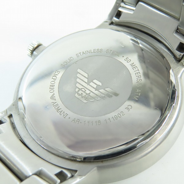 実際に弊社で買取させて頂いたEMPORIO ARMANI/エンポリオアルマーニ クォーツ  ステンレス 腕時計 AR-11118の画像 4枚目