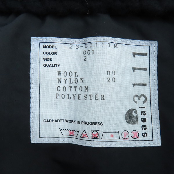 実際に弊社で買取させて頂いたsacai×Carhartt/サカイ×カーハート WIP Knit Jacket Michigan ニットジャケット 23-03111M 2の画像 2枚目