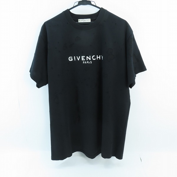 実際に弊社で買取させて頂いた【JPタグ】GIVENCHY/ジバンシィ デストロイ加工ロゴプリント半袖Tシャツ BM70RV3Y41/S