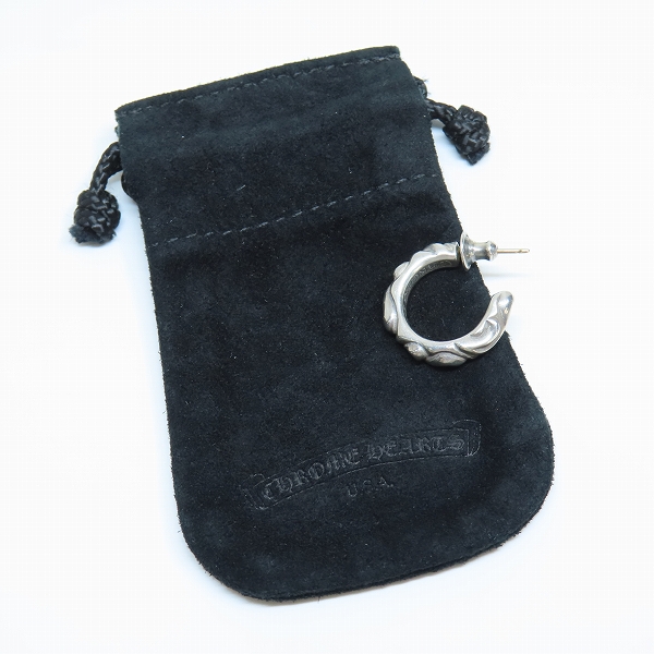 実際に弊社で買取させて頂いたCHROME HEARTS/クロムハーツ SCROLL HOOP SML/スクロール フープ スモールピアスの画像 8枚目