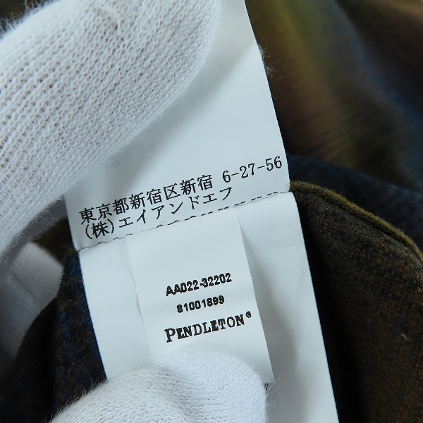 実際に弊社で買取させて頂いたPENDLETON/ペンドルトン ウール THE ORIGINAL BOARD SHIRT オリジナルボードシャツ AA022-32202/Sの画像 4枚目