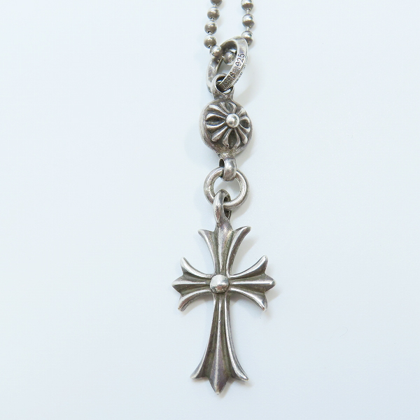 実際に弊社で買取させて頂いたCHROME HEARTS/クロムハーツ 1ボール タイニーCHクロス チャーム 純正ボールチェーン付きの画像 2枚目