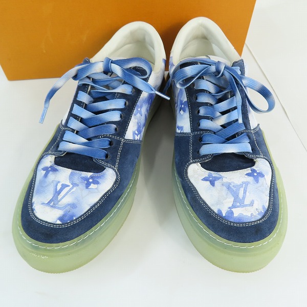 実際に弊社で買取させて頂いたLOUIS VUITTON/ルイヴィトン LVオリライン レザー モノグラム スニーカー  ホワイト×ネイビー FA0211/8