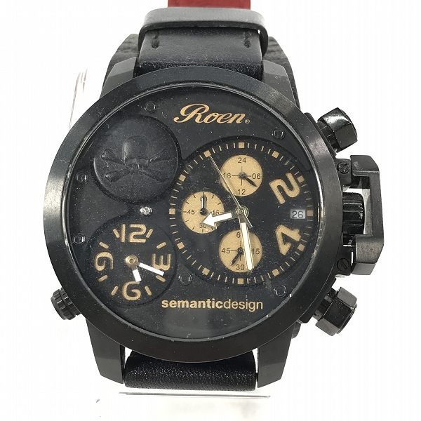実際に弊社で買取させて頂いた【おまとめ/動作未確認】Roen/ロエン クオーツ ドクロ/スカル 腕時計の画像 3枚目