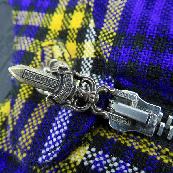 実際に弊社で買取させて頂いた【JPタグ】CHROME HEARTS/クロムハーツ イージーライダースジャケット マサイチェック Sの画像 5枚目