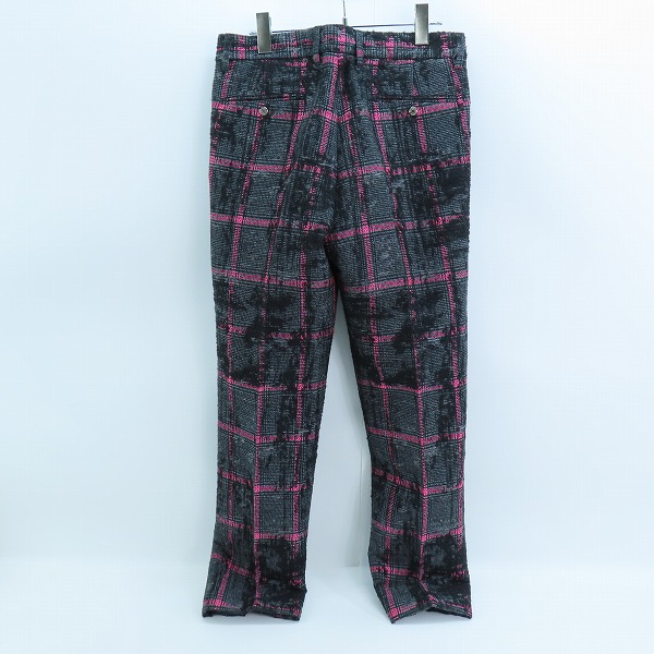 実際に弊社で買取させて頂いたLucien pellat-finet/ルシアンペラフィネ スカル刺繍 チェック パンツ YMP-912H/Mの画像 1枚目