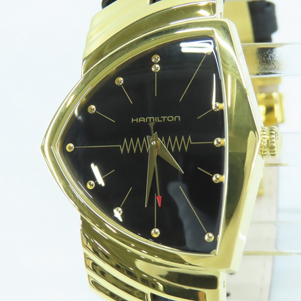実際に弊社で買取させて頂いたHAMILTON/ハミルトン Ventura/ベンチュラ 黒文字盤 クォーツ時計/ウォッチ H24301731の画像 1枚目