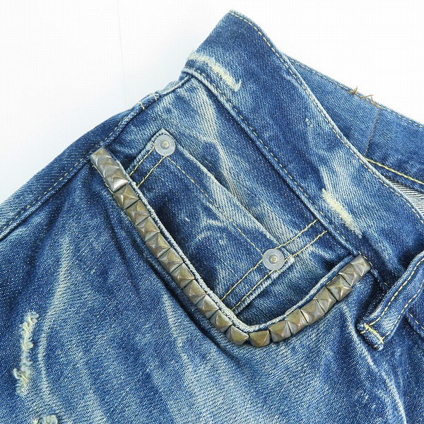 実際に弊社で買取させて頂いたHYSTERIC GLAMOUR×skoloct/ヒステリックグラマー×スコロクト SP加工 ストレート デニムパンツ 0263AP17/31の画像 8枚目