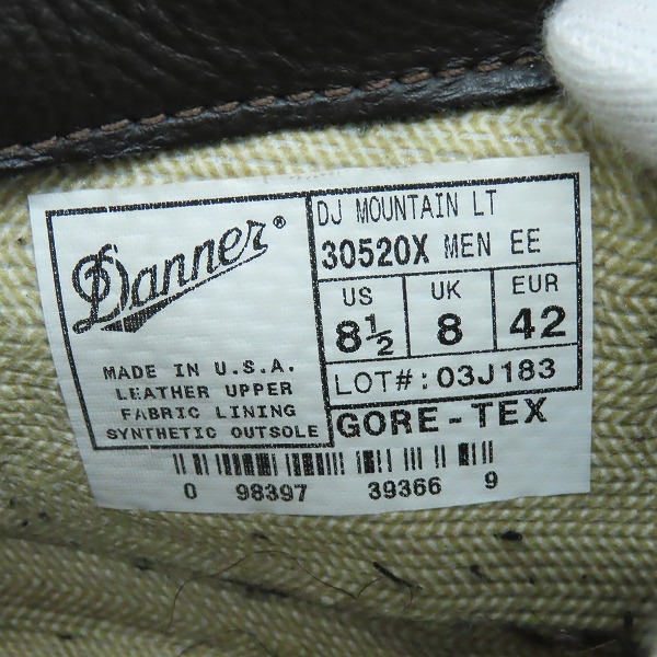 実際に弊社で買取させて頂いたDanner/ダナー DANNER MOUNTAIN LIGHT マウンテンライト マウンテン ブーツ/トレッキング ブーツ 30520X/US8.5の画像 5枚目