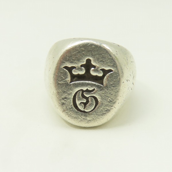 実際に弊社で買取させて頂いた【証明書付き】Gaboratory/ガボラトリー G&CROWN LARGE SIGNET RING/G&クラウン ラージシグネットリング 155-A/18号の画像 1枚目